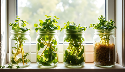 Windowsill Regrowth Lab: Build a Self‑Watering Mason‑Jar Herb Shelf for Continuous Harvests