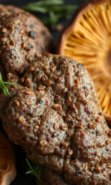 Fungi mycoprotein recipes mushroom meat 1min - Texture closeup cook ...