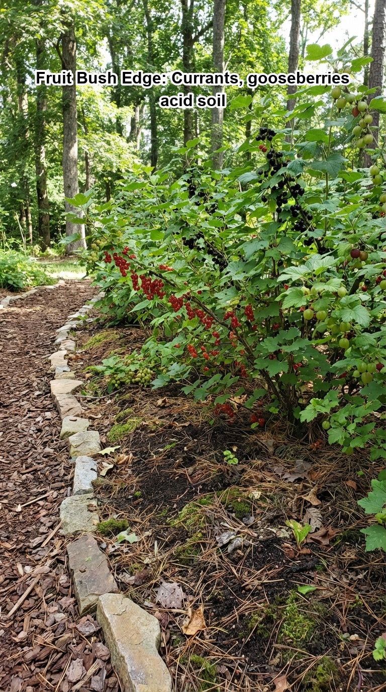 Fruit Bush Edge: Currants, gooseberries acid soil