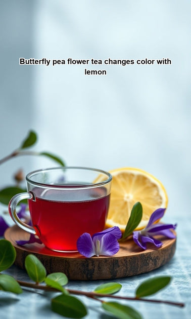 Butterfly pea flower tea changes color with lemon