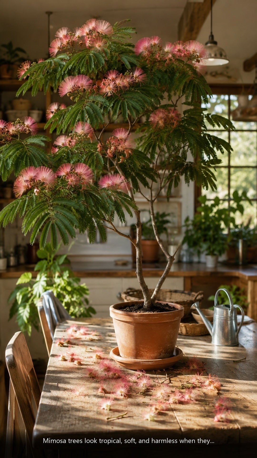 Mimosa Tree Mess — 15-Foot Sticky Pod Cleanup Check