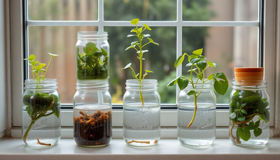 DIY Stackable Mason‑Jar Microfarm: Build a No‑Electric Gravity‑Wicking Windowsill System to Regrow Herbs & Kitchen Scraps into Continuous Harvests