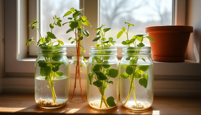 Rooting in Plain Sight: Mason-Jar Water-Propagation to Multiply Rosemary, Basil & Thyme from Trimmings