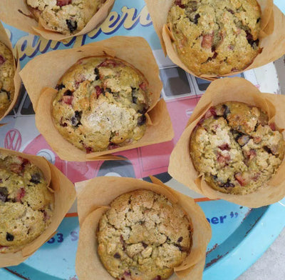 Matcha Summer Fruit Muffins Recipe