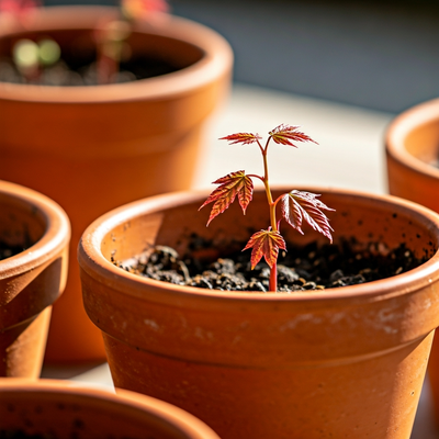 Red Maple Seedlings in Pots: Root Pruning and Light for Compact Trees