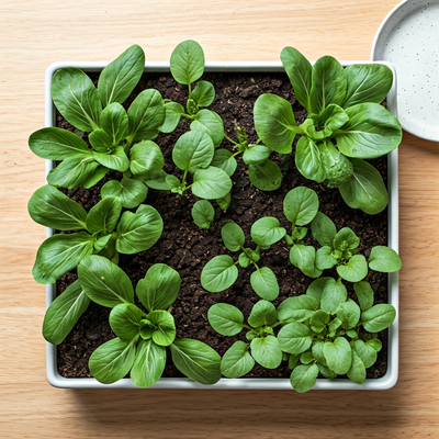Square-Foot Plans: Designing a 1 m² Garden with Mustard, Amaranth, and Bok Choy