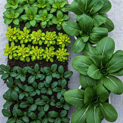 Year-Round Greens Plan: Rotate Mustard, Amaranth, and Bok Choy