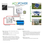 ACOPower 10W Mono Solar Panel for 12V Battery Charging RV Boat, Off Fuchsia Rose