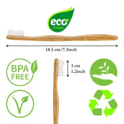 Bamboo Toothbrush Set 5-Pack - Bamboo Toothbrushes Medium Bristles Jade Danae