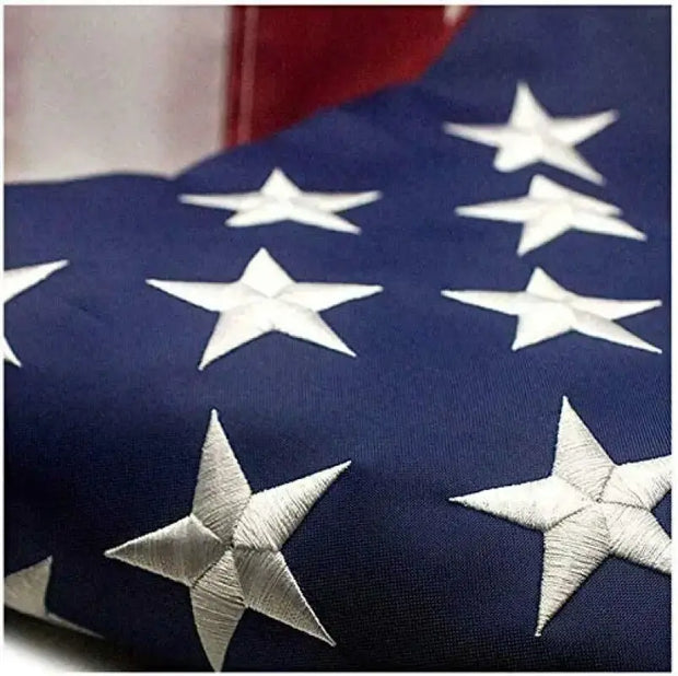 American Flag Outdoor Heavy Duty Embroidered Stars USA Flag White Leto