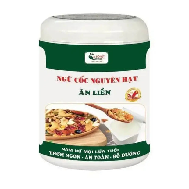 500 gram Instant Whole Grain Cereal Superfood Survival Food 8 Ingredients: Oat, Almond, Chia Seed, Walnut, Pumpkin Seed, Sunflower Seed, Raisins, Waffles, Made in Vietnam A Dong - The Rike Inc