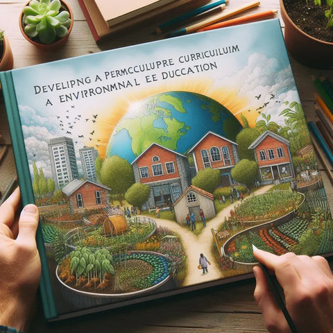Colorful book cover on sustainable community and environmental education theme.