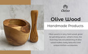 Olive Wood Rustic Mortar and Pestle Jade Chrysippus