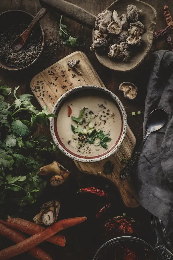 Tom kha soup with mushrooms