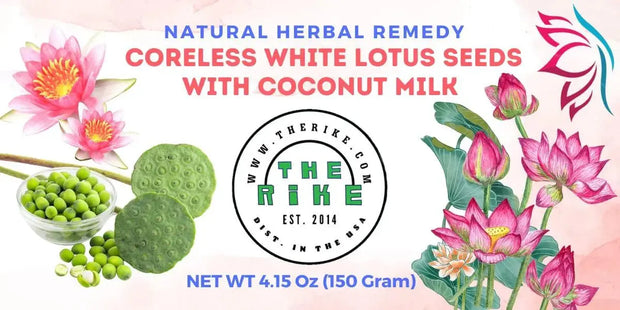 lotus seeds 150 Gram Natural Dried Coreless White Lotus Seeds with Coconut Milk Hat Sen Say Cot Dua Healthy Snack Lianzi Vietnamese Specialities | Vietnamese Nuts | Vegan - The Rike Inc