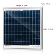 ACOPOWER 60 Watts Polycrystalline Solar Panel, 12V Fuchsia Rose