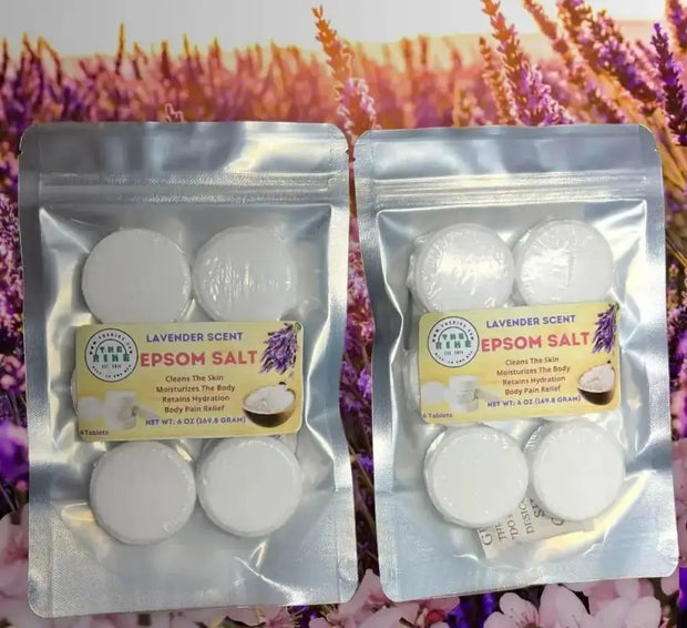 Epsom Salt Tablets 2 Pack of 6 Tablets Each (Total 12 Tablet) Lavender Scent detoxify, Clean Skin - The Rike Inc