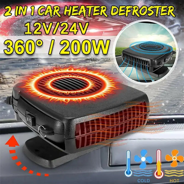 Powerful 200W 2 in 1 Car Heater Windshield Defroster Yellow Pandora