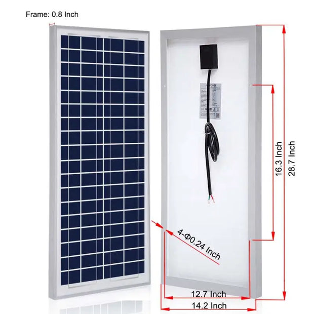 ACOPower 35 Watts Polycrystalline Solar Panel Module for 12 Volt Fuchsia Rose
