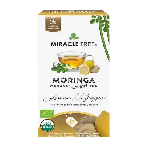 Miracle Tree's Organic Moringa Tea, Lemon & Ginger Gold Milo
