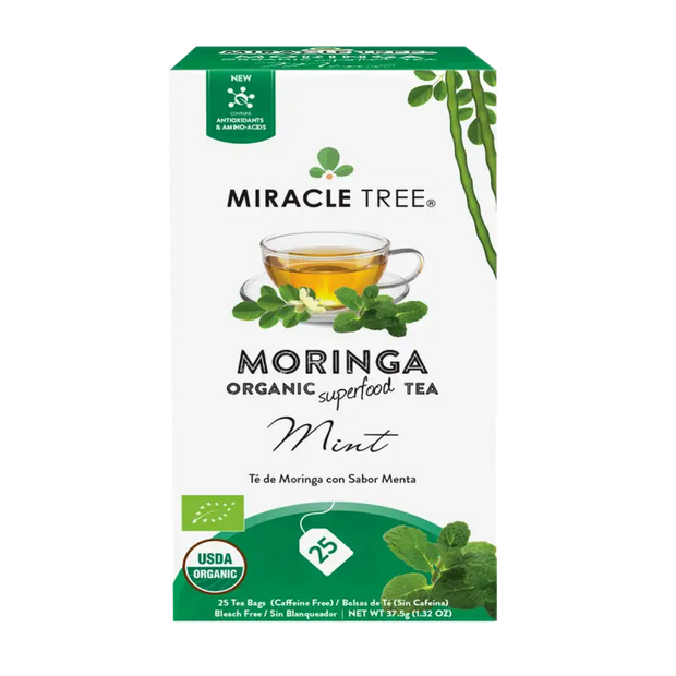 Miracle Tree's Organic Moringa Tea, Mint Gold Milo
