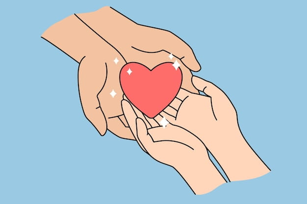 Premium Vector | People hold heart in hands show love and care in  relations. human kindness and support. volunteer demonstrate mercy and  goodness. charity, affection concept. flat vector illustration.