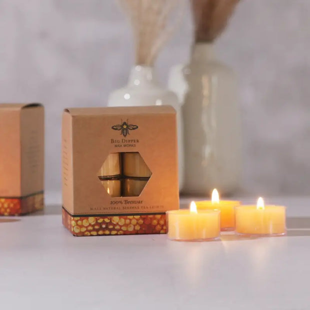 Pure Beeswax Tea Lights with Honey Fragrance - Home Decor