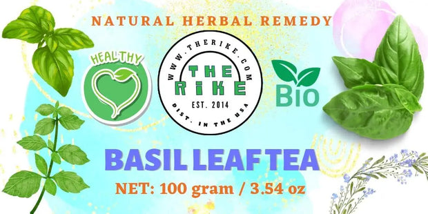 tulsi tea - mint basil tea - Sweet Basil leaf tea - holy basil herbal tea detox tea Non-GMO, Vegan, Ayurveda tea herb 100 gram - The Rike Inc