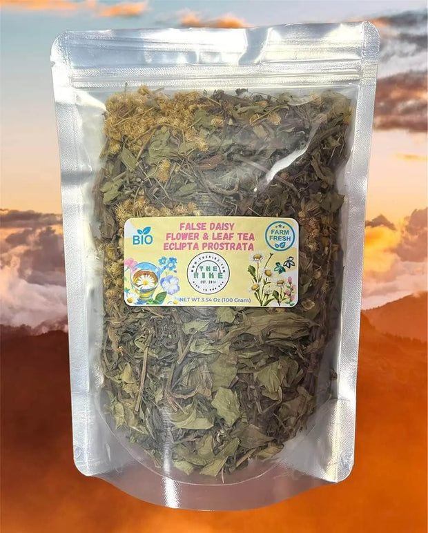 100-gram Eclipta Alba tea - YERBA DE TAJO False Daisy Flower Leaf Tea - Natural Eclipta Prostrata - Pure & Authentic Gunta Kalagaraku Herbal Tea