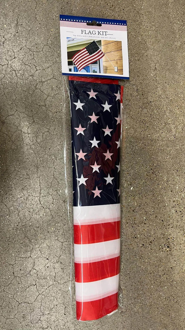 American Flag for House with Flag Pole Kit Size 30.25 x 16.25 in. Proudly Made in USA, USA US Flag, UV Protected, Handheld American Stick Flags on 30 in. in Stick, Grave marker American Flags, USA Stick Flag - The Rike Inc