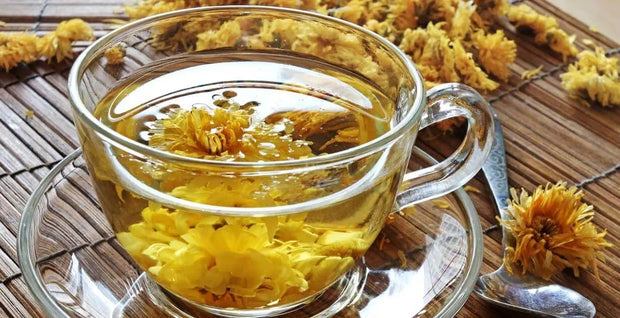 Chrysanthemum Flower Tea Herbal Tea chrysanths 100 Gram mums herb tea for Skin Health, Weight Loss, Stress Relief, Boost Energy, support Immune System - The Rike Inc