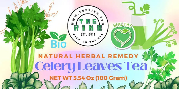Celery Leaves Tea Apium graveolens Herbal Tea Organic Celery Leaf Flakes Herbal Medicine 100 Gram Celery Stalk for Skin Health, antioxidants, boost immune system - The Rike Inc