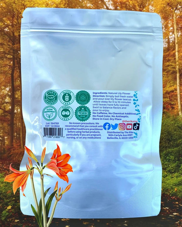 50 gram Dried Lily Flower Tea Lilies petal Orange Herbal Tea Organic Apothecary herb The Rike