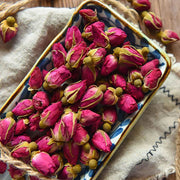 100 Gram - Dried Rose Bud Flower Tea - Natural Red Rose Petal And Red Rose Buds And Flowers - Floral Herbal Tea For Home Brew - The Rike