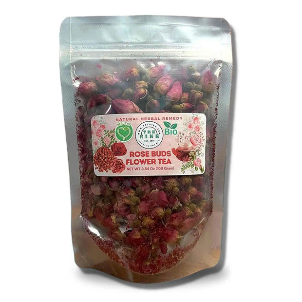 100 Gram - Dried Rose Bud Flower Tea - Natural Red Rose Petal And Red Rose Buds And Flowers - Floral Herbal Tea For Home Brew - The Rike The Rike